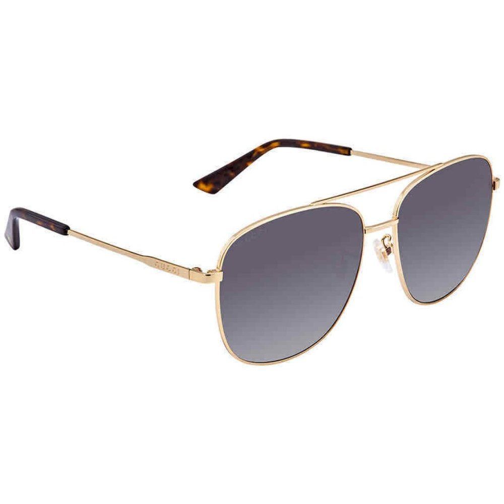 NEW Gucci Grey and Gold Square Unisex Sunglasses